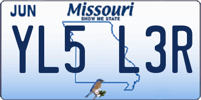 MO license plate YL5L3R