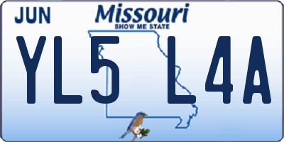 MO license plate YL5L4A
