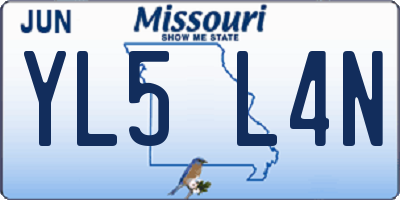 MO license plate YL5L4N
