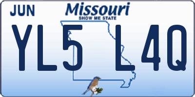 MO license plate YL5L4Q