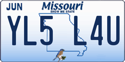 MO license plate YL5L4U