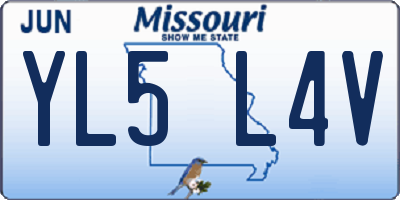 MO license plate YL5L4V