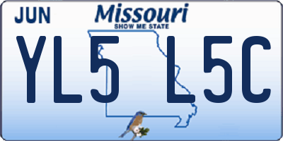 MO license plate YL5L5C