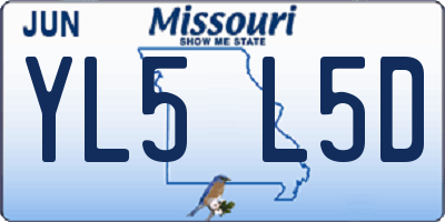 MO license plate YL5L5D