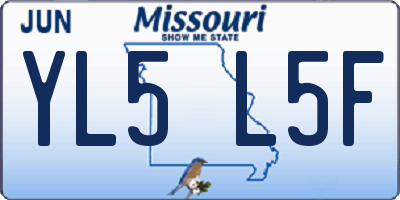 MO license plate YL5L5F