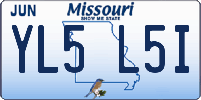 MO license plate YL5L5I