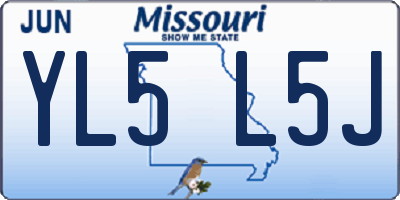MO license plate YL5L5J