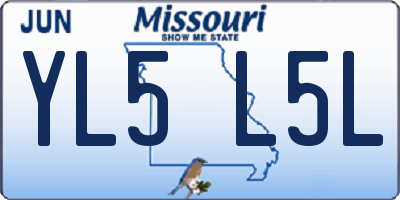 MO license plate YL5L5L