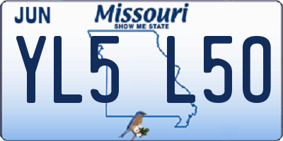MO license plate YL5L5O