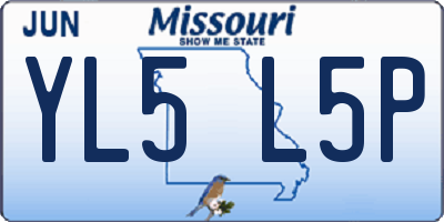 MO license plate YL5L5P