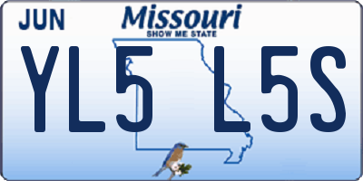 MO license plate YL5L5S