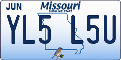 MO license plate YL5L5U