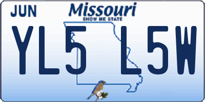 MO license plate YL5L5W