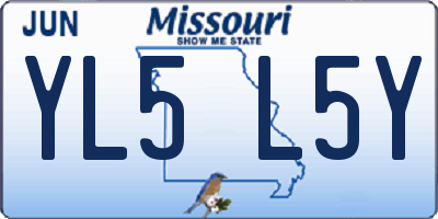 MO license plate YL5L5Y
