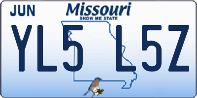MO license plate YL5L5Z