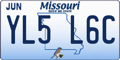 MO license plate YL5L6C