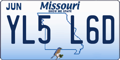 MO license plate YL5L6D