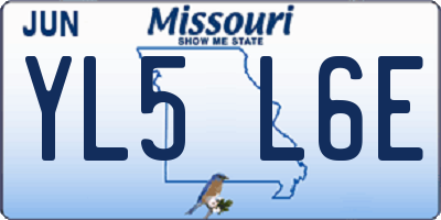 MO license plate YL5L6E