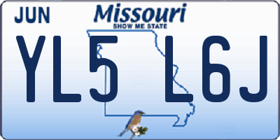 MO license plate YL5L6J