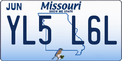 MO license plate YL5L6L