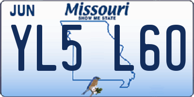MO license plate YL5L6O