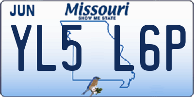 MO license plate YL5L6P