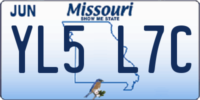 MO license plate YL5L7C