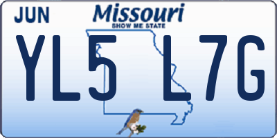 MO license plate YL5L7G