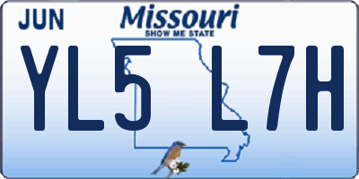 MO license plate YL5L7H