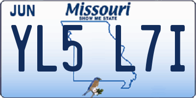 MO license plate YL5L7I