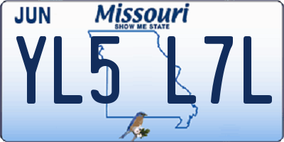 MO license plate YL5L7L