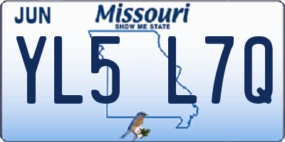 MO license plate YL5L7Q