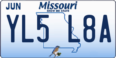 MO license plate YL5L8A