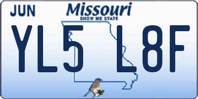 MO license plate YL5L8F