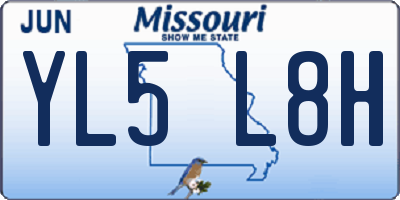 MO license plate YL5L8H