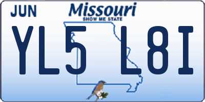 MO license plate YL5L8I
