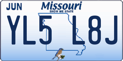 MO license plate YL5L8J