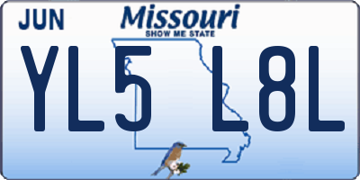 MO license plate YL5L8L