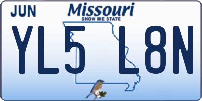 MO license plate YL5L8N