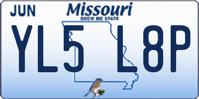 MO license plate YL5L8P