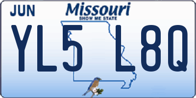 MO license plate YL5L8Q