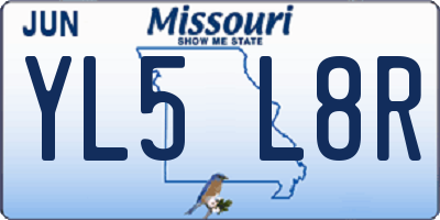 MO license plate YL5L8R