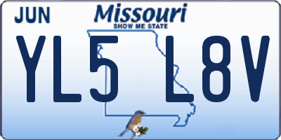 MO license plate YL5L8V
