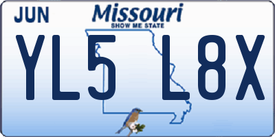 MO license plate YL5L8X