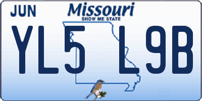 MO license plate YL5L9B