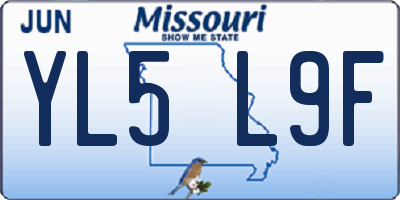 MO license plate YL5L9F