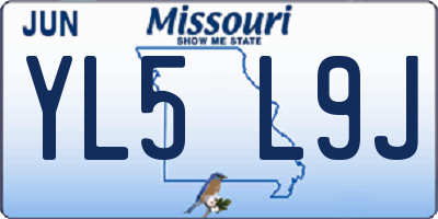 MO license plate YL5L9J