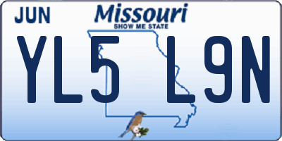 MO license plate YL5L9N