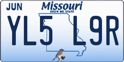 MO license plate YL5L9R