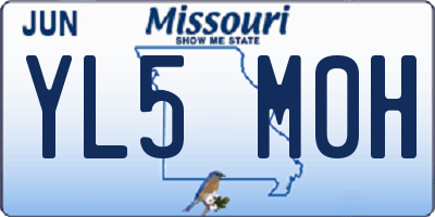 MO license plate YL5M0H